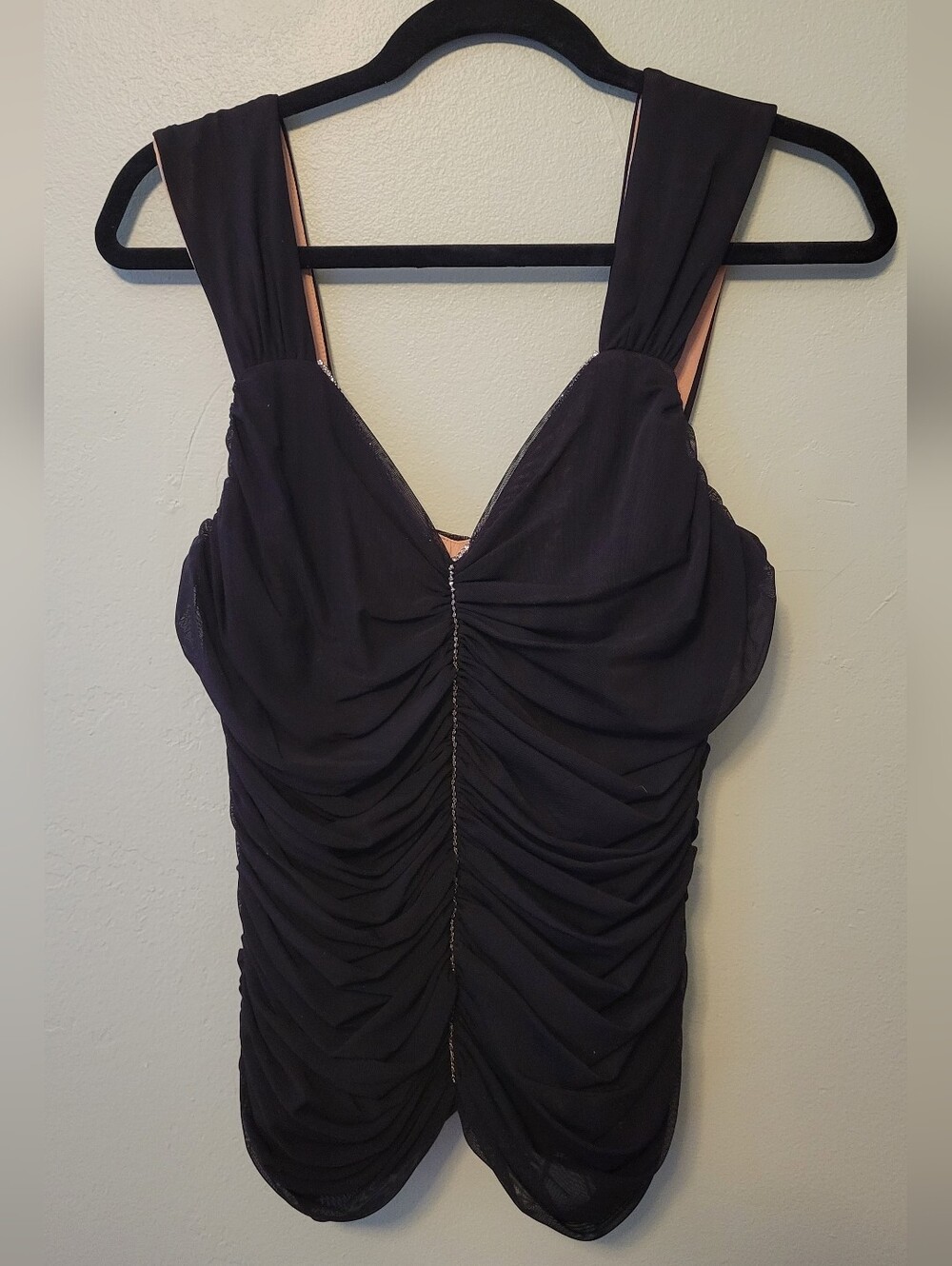 Black Ruched Sleeveless Dress